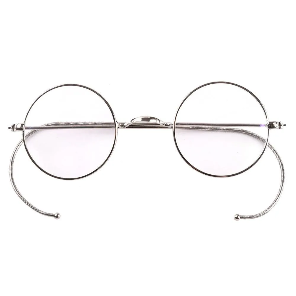 Retro Small Round Wire Rim Glasses - No Nose Pads A2039