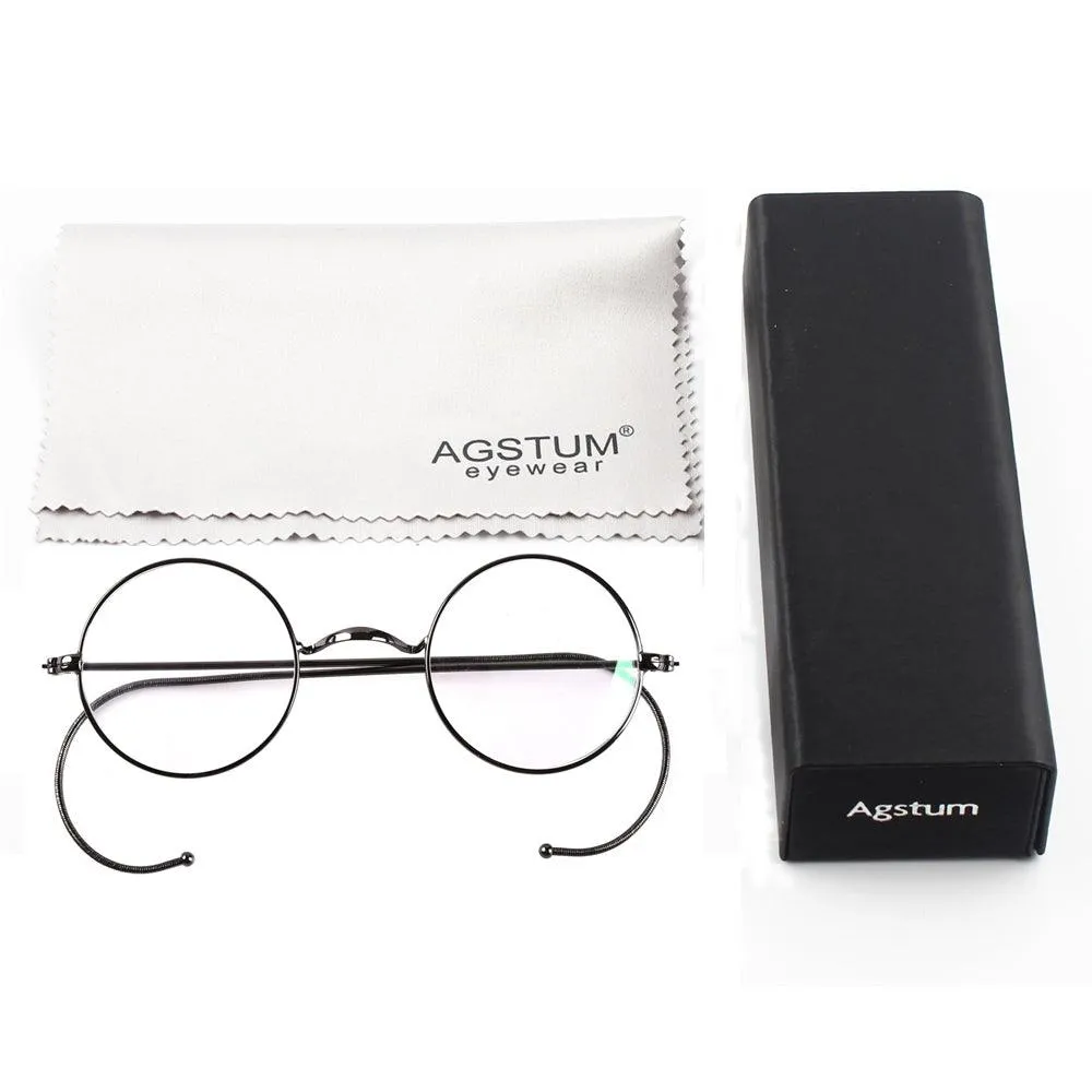 Retro Small Round Wire Rim Glasses - No Nose Pads A2039