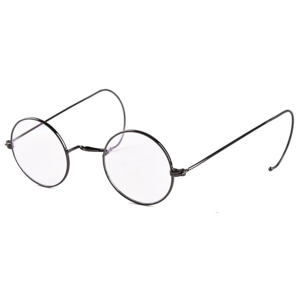 Retro Small Round Wire Rim Glasses - No Nose Pads A2039