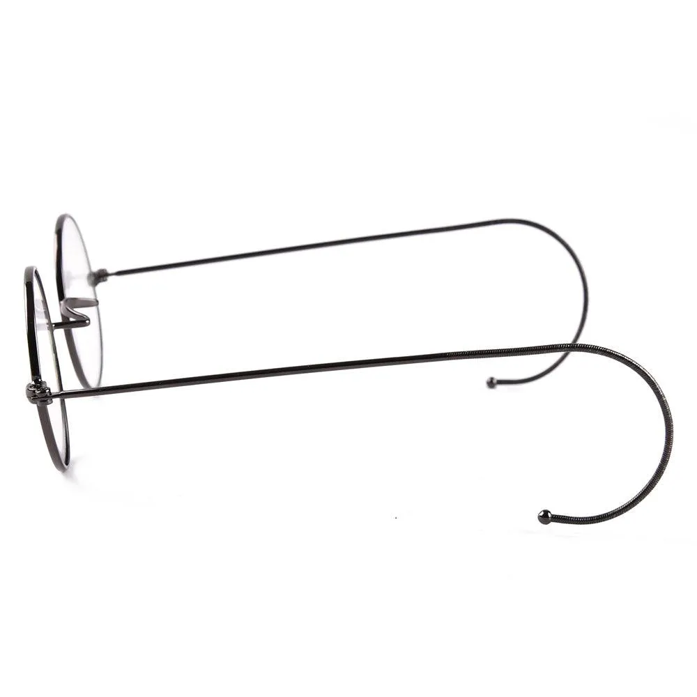 Retro Small Round Wire Rim Glasses - No Nose Pads A2039