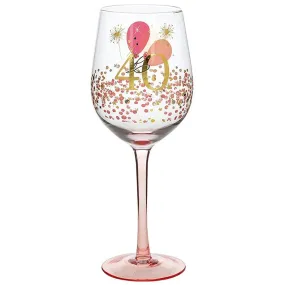 Rush Blossom 40th Birthday Wine Glass