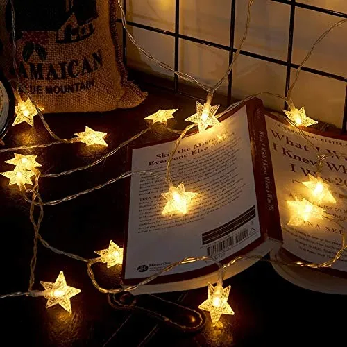SATYAM KRAFT 20 Star String Lights for Indoor Outdoor Decoration (3 Meter , Yellow)