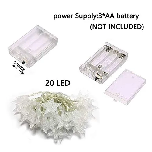SATYAM KRAFT 20 Star String Lights for Indoor Outdoor Decoration (3 Meter , Yellow)