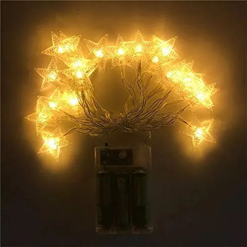 SATYAM KRAFT 20 Star String Lights for Indoor Outdoor Decoration (3 Meter , Yellow)