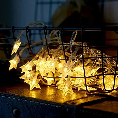 SATYAM KRAFT 20 Star String Lights for Indoor Outdoor Decoration (3 Meter , Yellow)