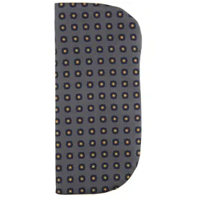 Shibumi-Flower Printed Silk Glasses Case - Grey