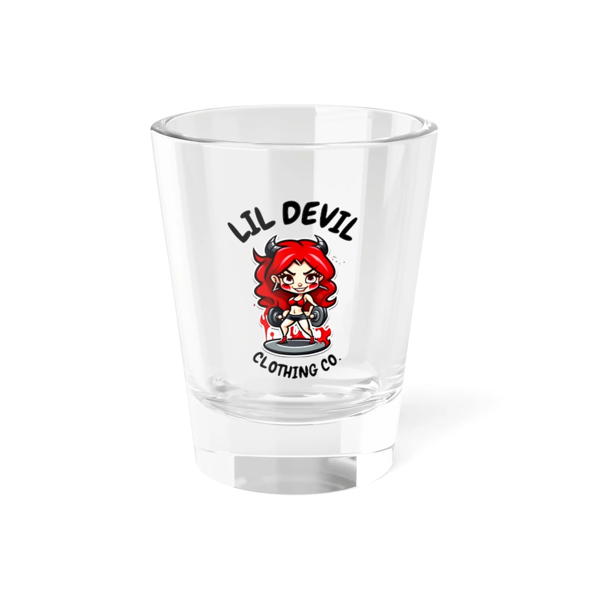 Shot Glass, 1.5oz LilDevil fitness print
