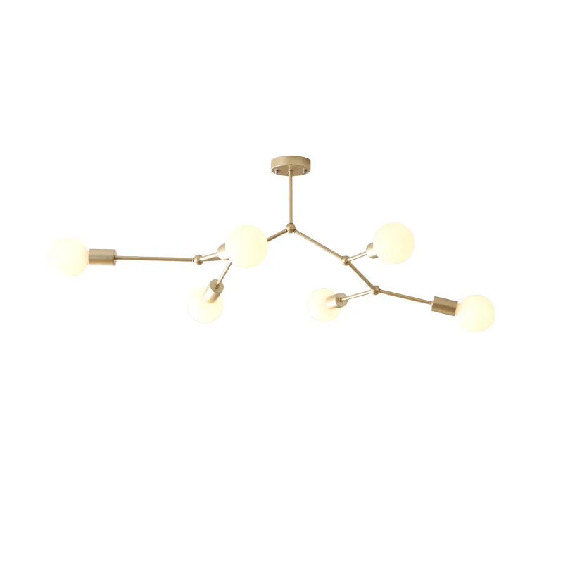 Sleek Molecular Metal Chandelier - Minimalist Light Fixture for Living Room