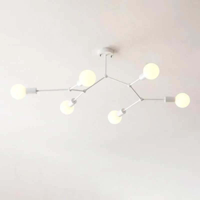 Sleek Molecular Metal Chandelier - Minimalist Light Fixture for Living Room