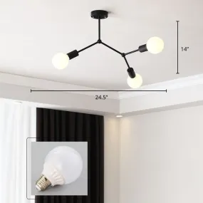 Sleek Molecular Metal Chandelier - Minimalist Light Fixture for Living Room