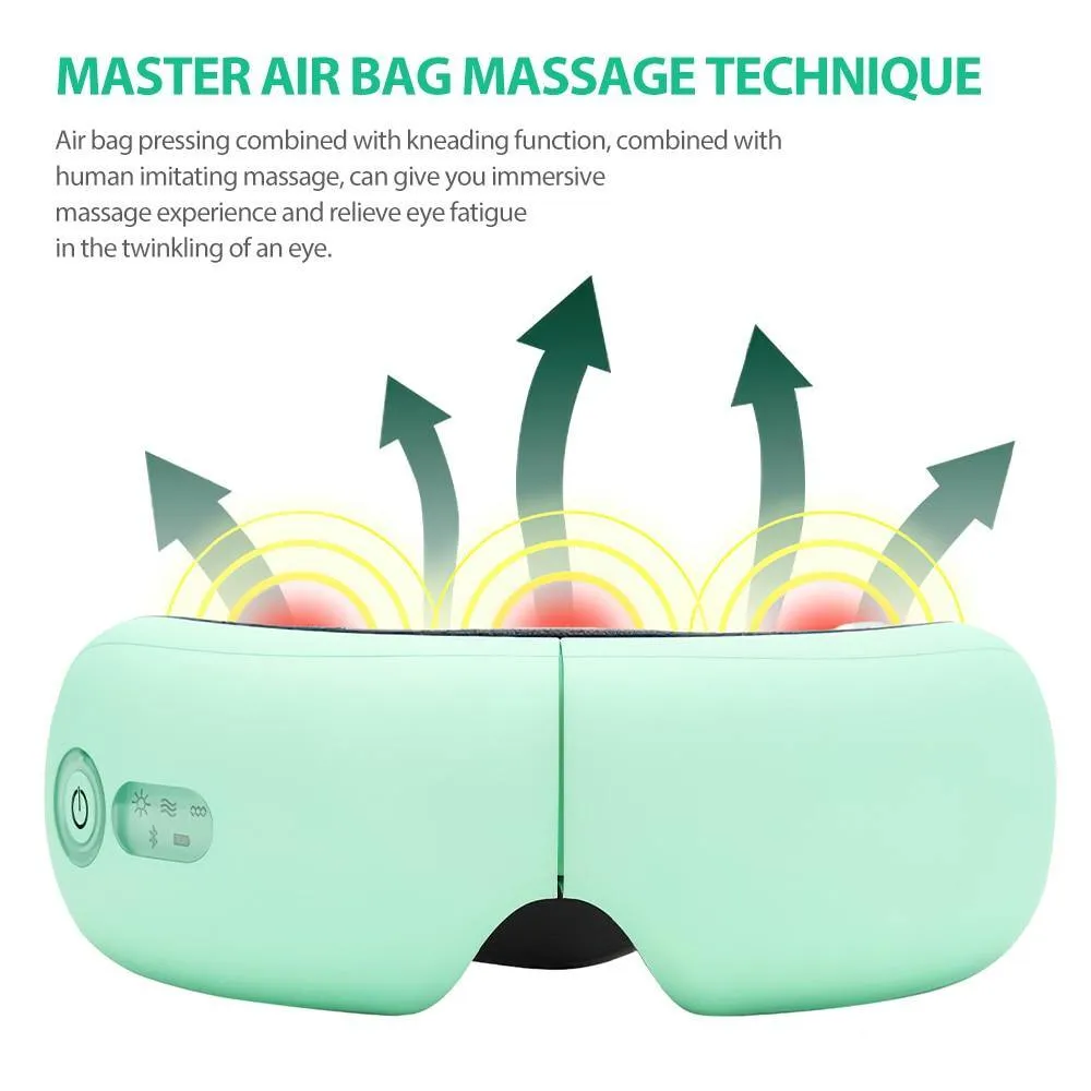 Smart Vibration Eye Massager with Bluetooth for Eye Care Foldable Music Instrument Hot Compress Glasses with Eye Protection