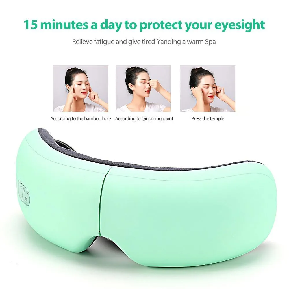 Smart Vibration Eye Massager with Bluetooth for Eye Care Foldable Music Instrument Hot Compress Glasses with Eye Protection