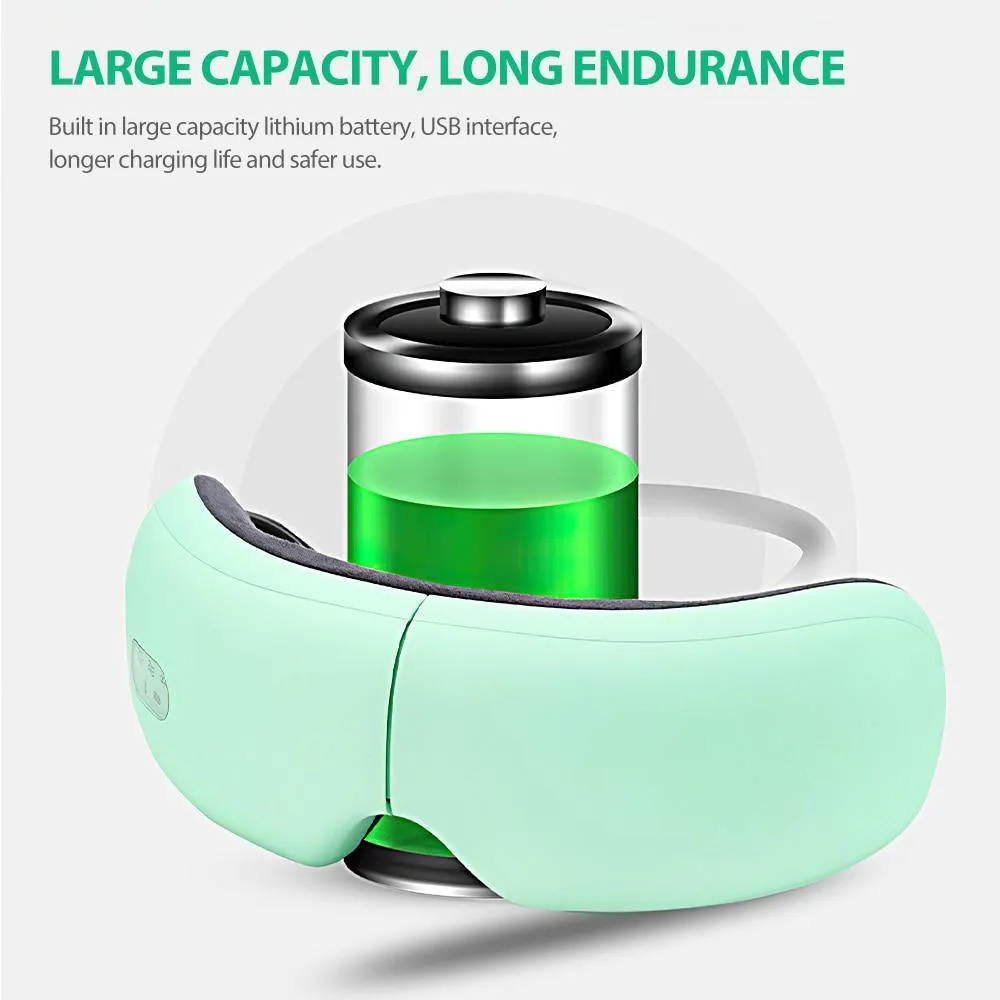 Smart Vibration Eye Massager with Bluetooth for Eye Care Foldable Music Instrument Hot Compress Glasses with Eye Protection