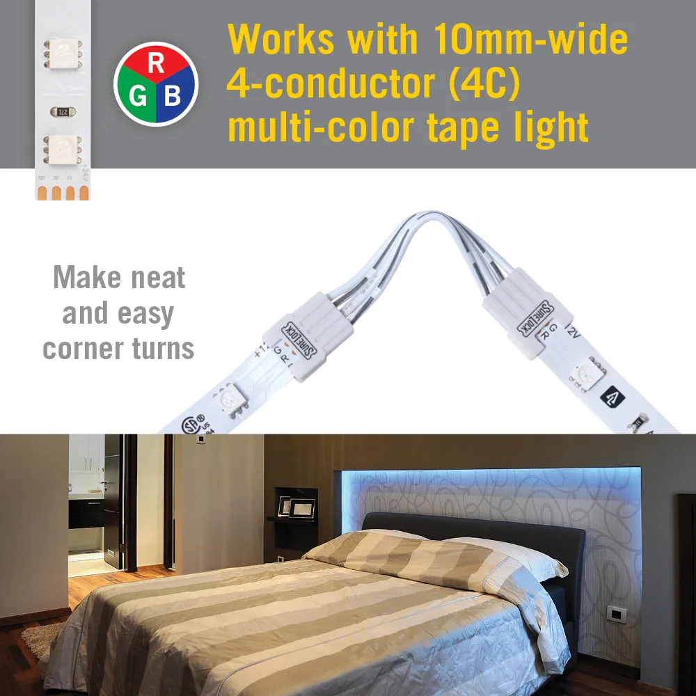SureLock 4 Pin RGB LED Strip Light Corner Connectors
