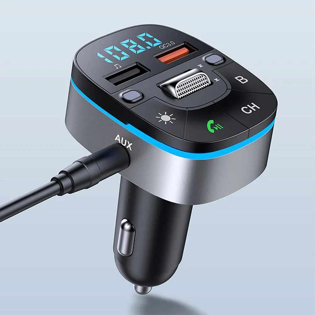 T75 V5.0 FM Transmitter For Car Wireless Adapter Cigarette