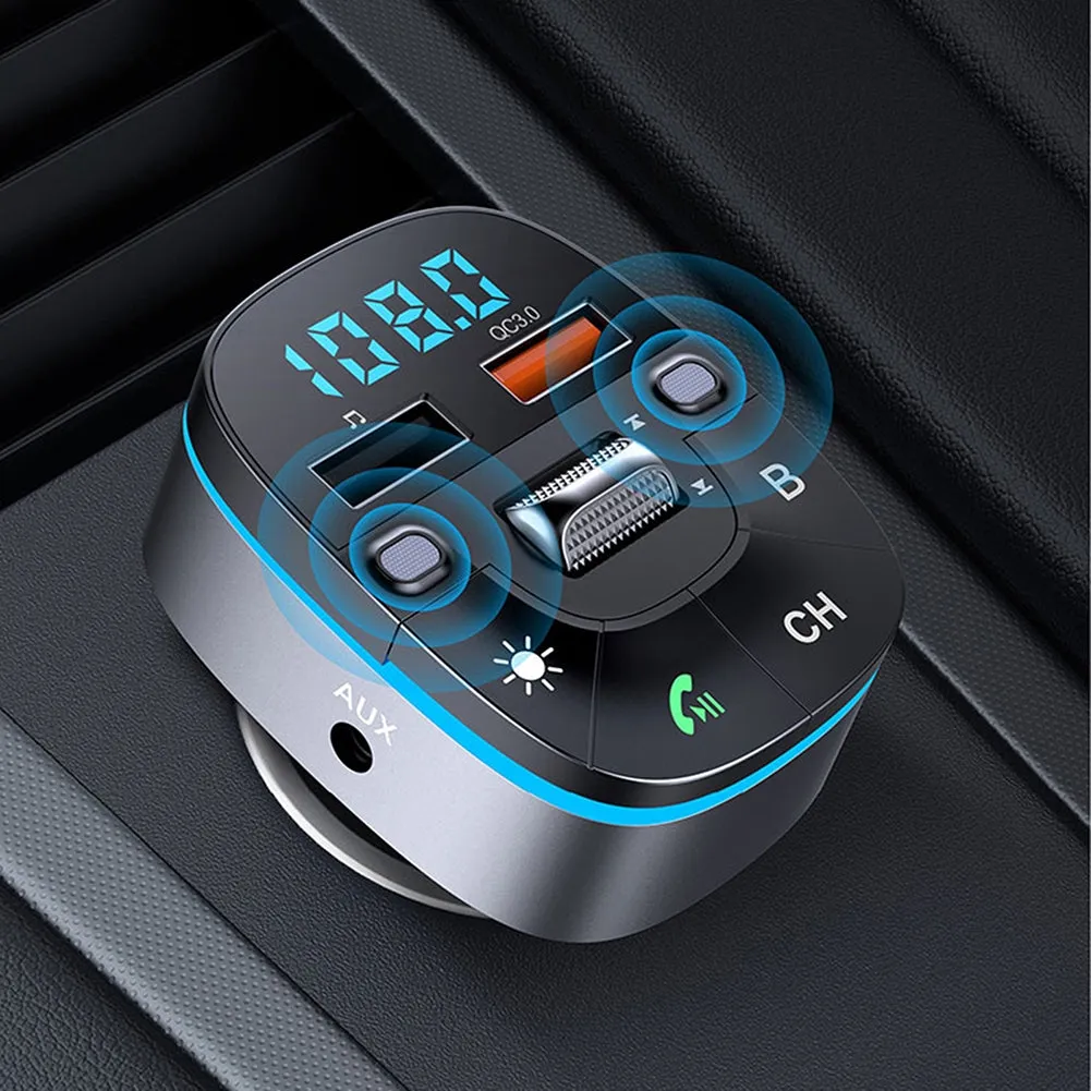 T75 V5.0 FM Transmitter For Car Wireless Adapter Cigarette