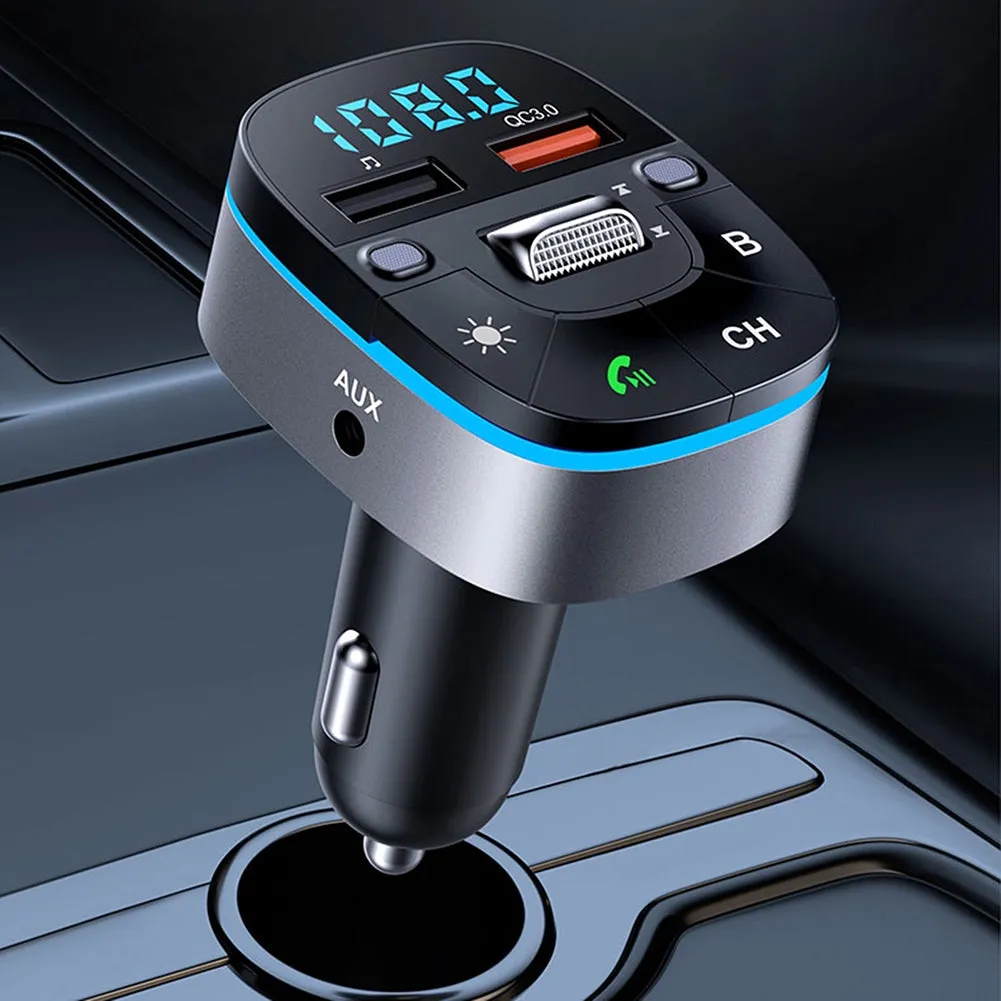 T75 V5.0 FM Transmitter For Car Wireless Adapter Cigarette