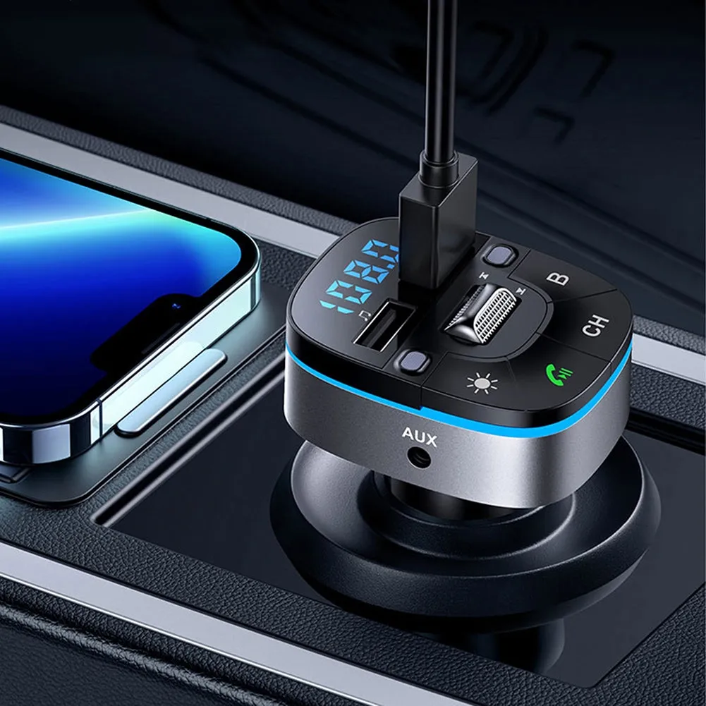 T75 V5.0 FM Transmitter For Car Wireless Adapter Cigarette