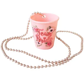 Team Bride Shot Glass Pink Floral