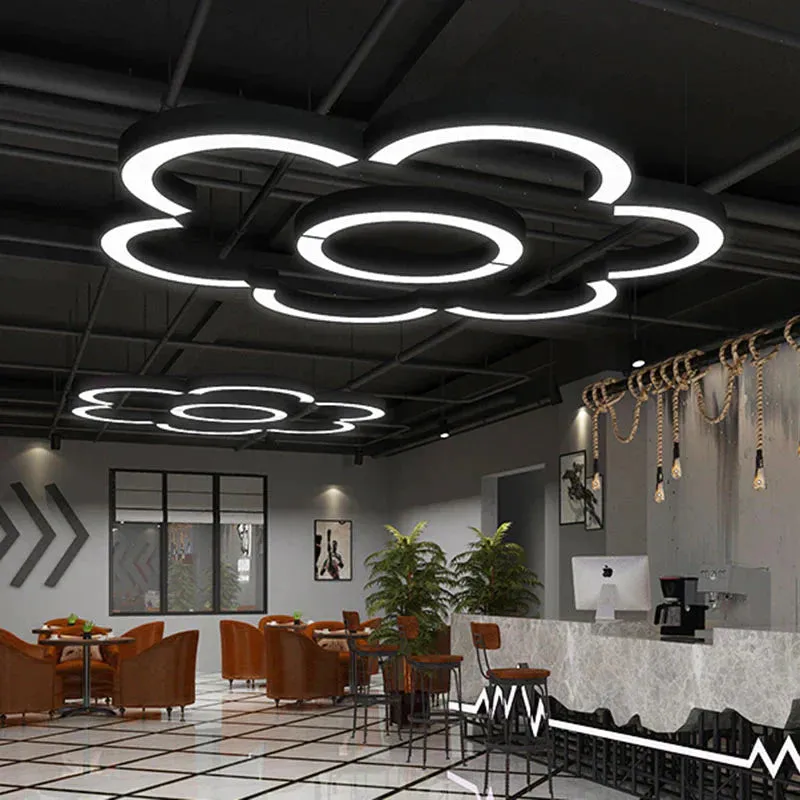 The Elegant Arc: Metallic LED ARC Pendant Lamp for Gym, Shopping Malls and Large Areas