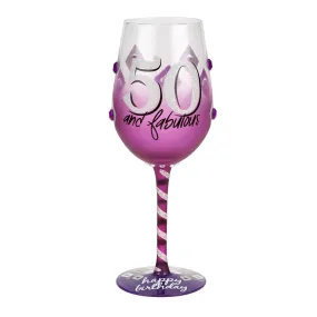 Top Shelf 50th Birthday Wine Glass