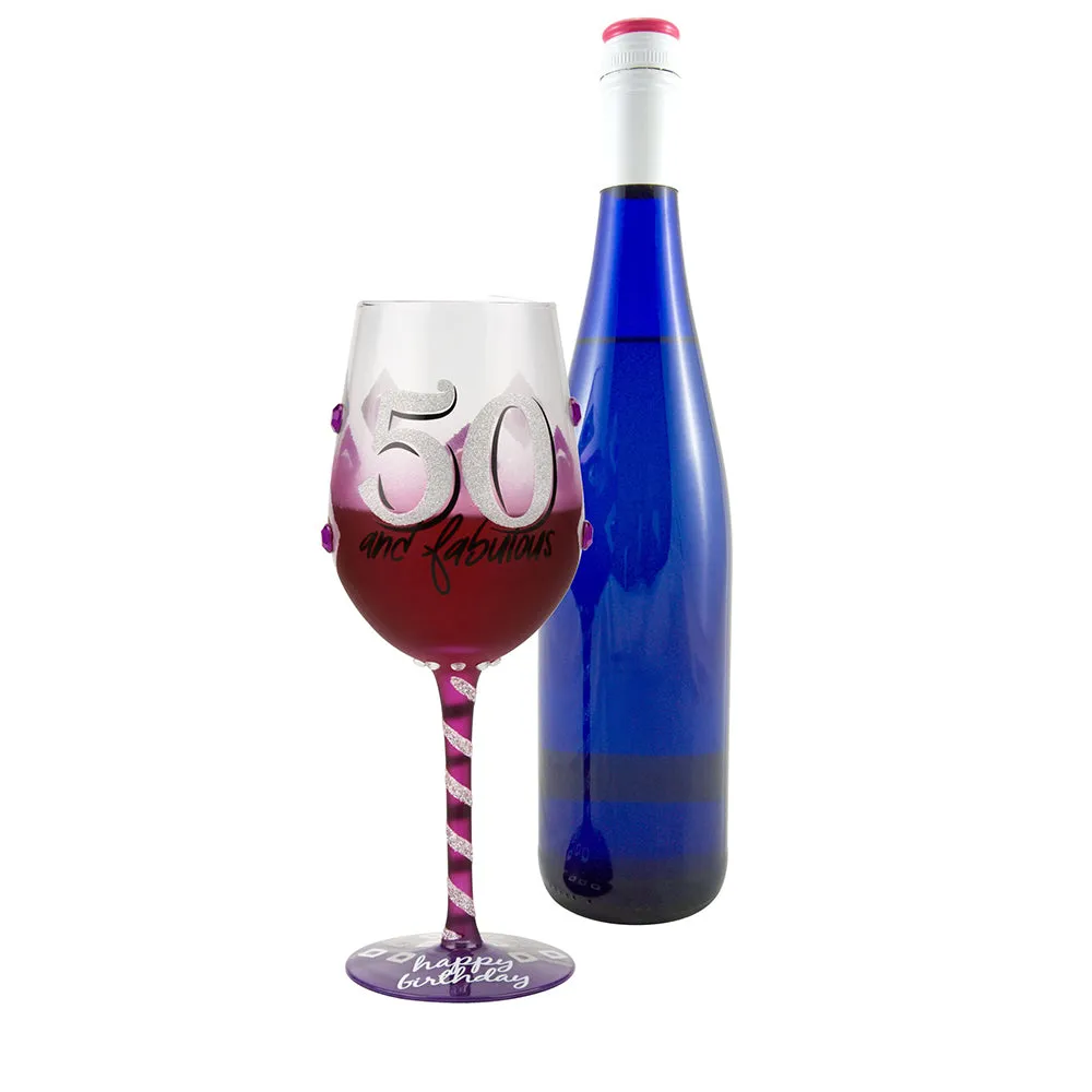 Top Shelf 50th Birthday Wine Glass