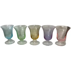Vintage Multi-Colored Glasses, Set of 5