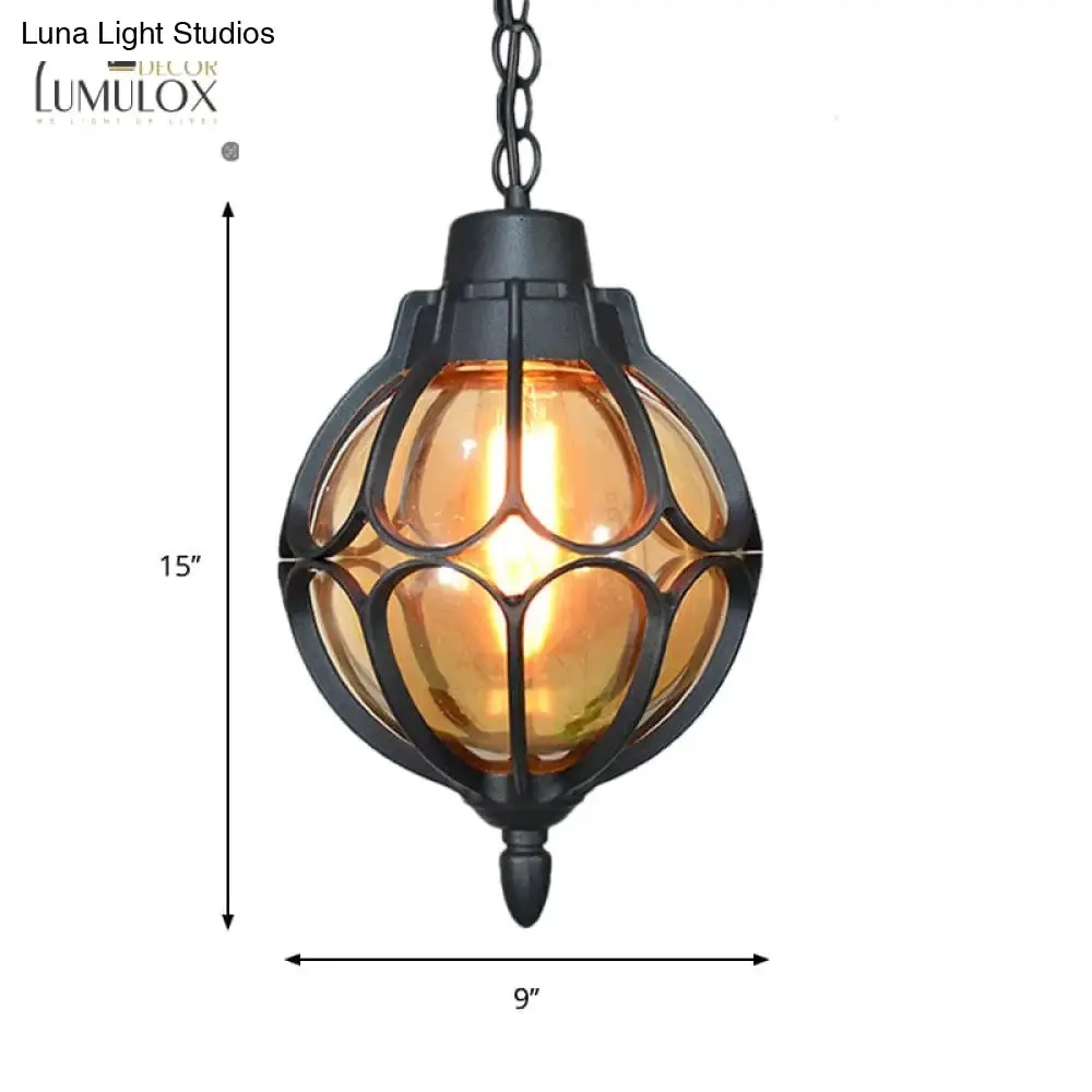 Vintage style Orb Pendant Lamp Suspension Lamp in Black/Bronze/Gold
