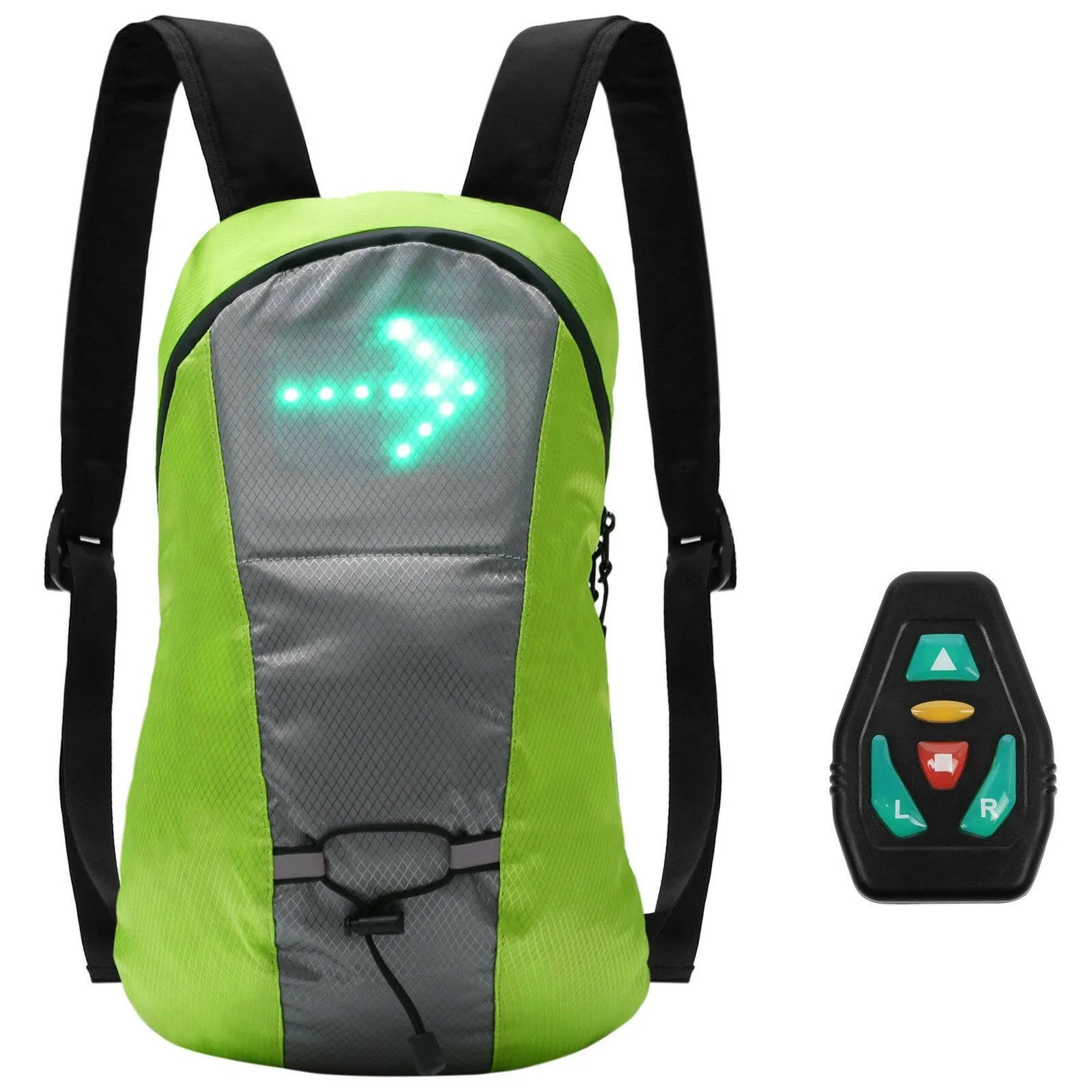 Wireless LED Signal Light Direction Indicator USB Rechargeable LED Turn Signal   Backpack Attached Light