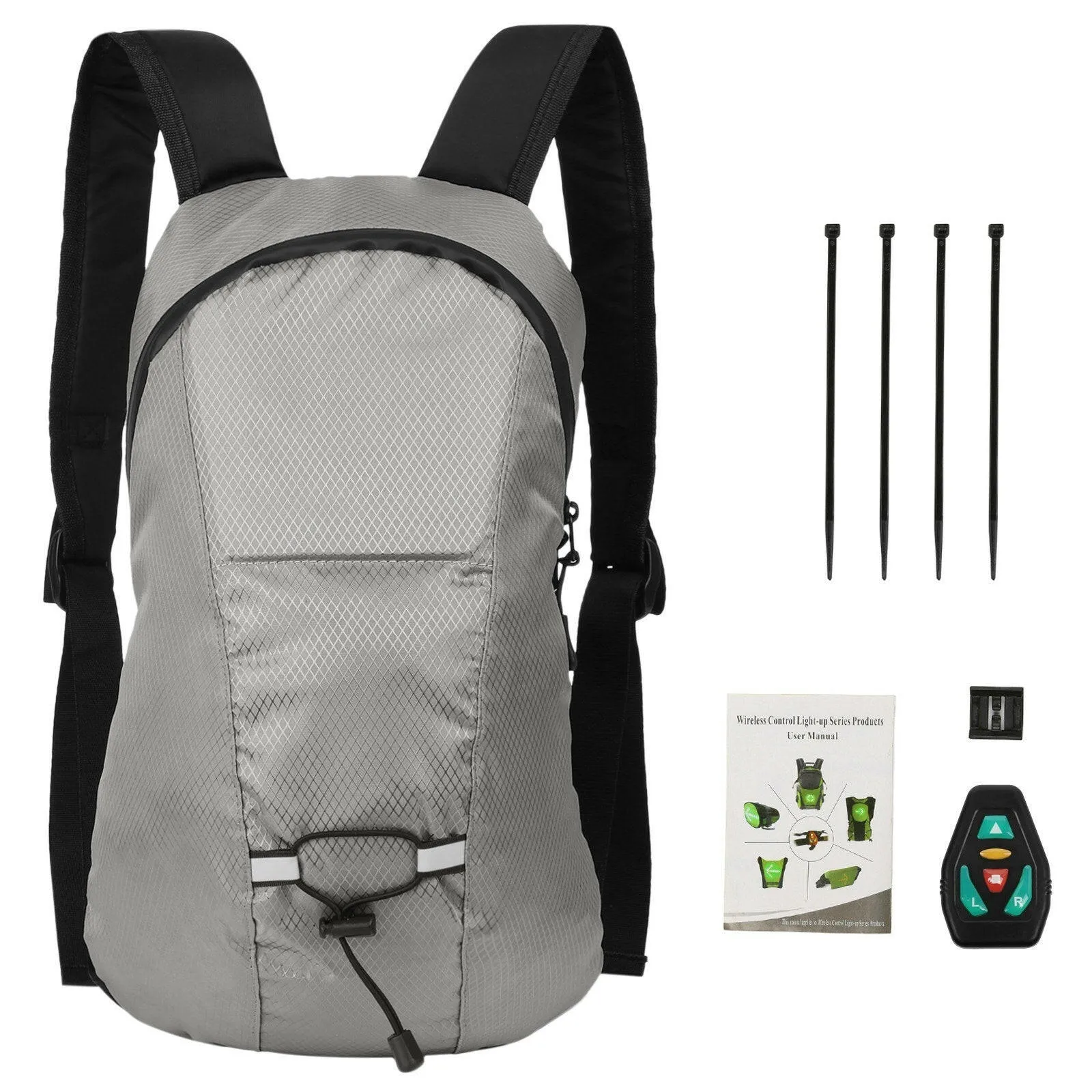 Wireless LED Signal Light Direction Indicator USB Rechargeable LED Turn Signal   Backpack Attached Light