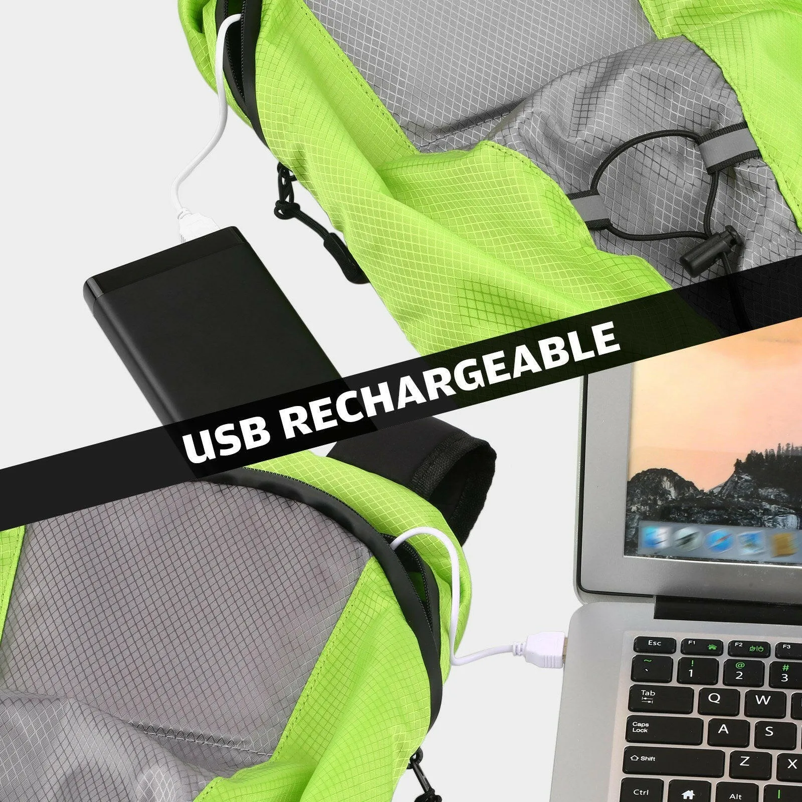 Wireless LED Signal Light Direction Indicator USB Rechargeable LED Turn Signal   Backpack Attached Light