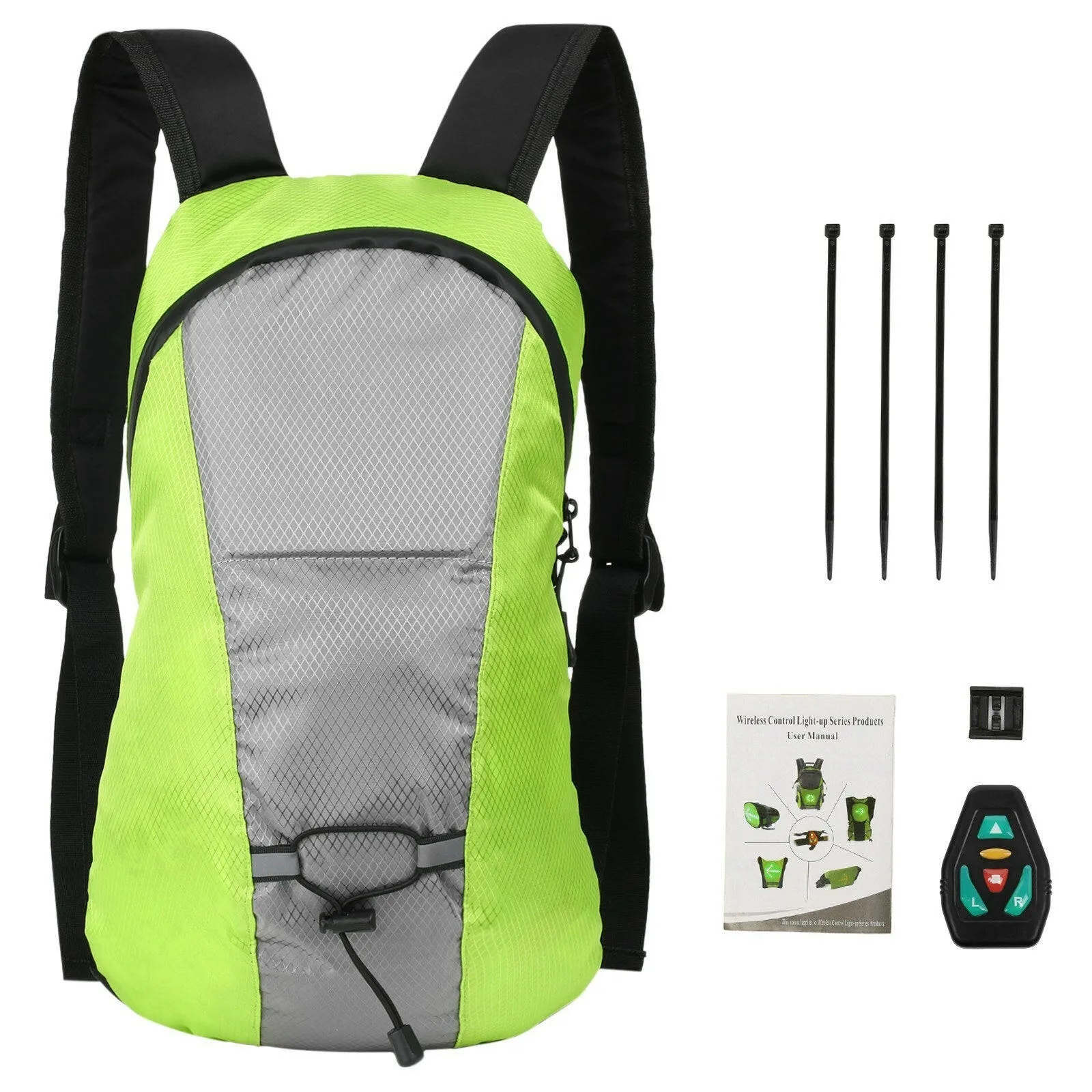 Wireless LED Signal Light Direction Indicator USB Rechargeable LED Turn Signal   Backpack Attached Light