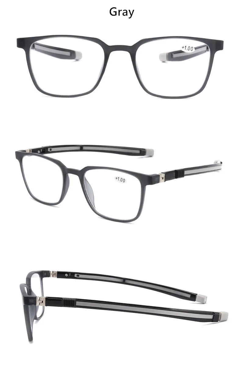 Yimaruili Unisex Full Rim Acrylic Frame Presbyopic Reading Glasses Anti Blue Light Lenses TR809-2