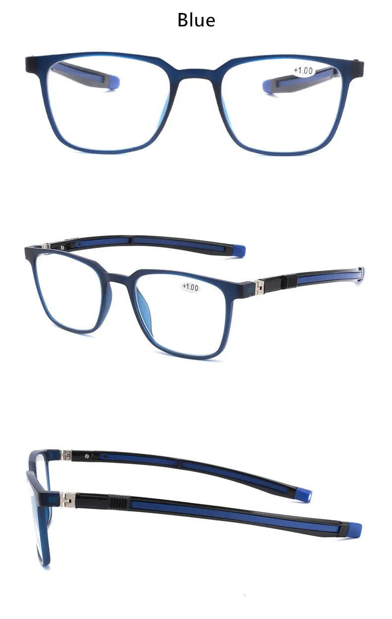 Yimaruili Unisex Full Rim Acrylic Frame Presbyopic Reading Glasses Anti Blue Light Lenses TR809-2