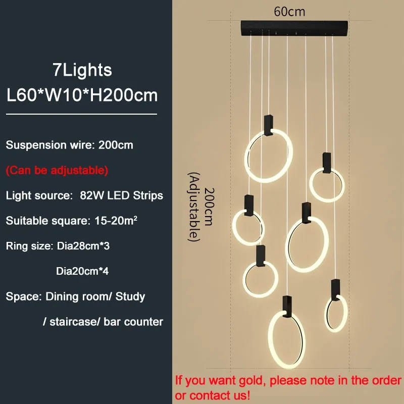 YLK Omishi - Rounded base Luxury modern acrylic chandelier for staircase large
