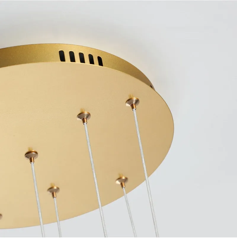 YLK Omishi - Rounded base Luxury modern acrylic chandelier for staircase large