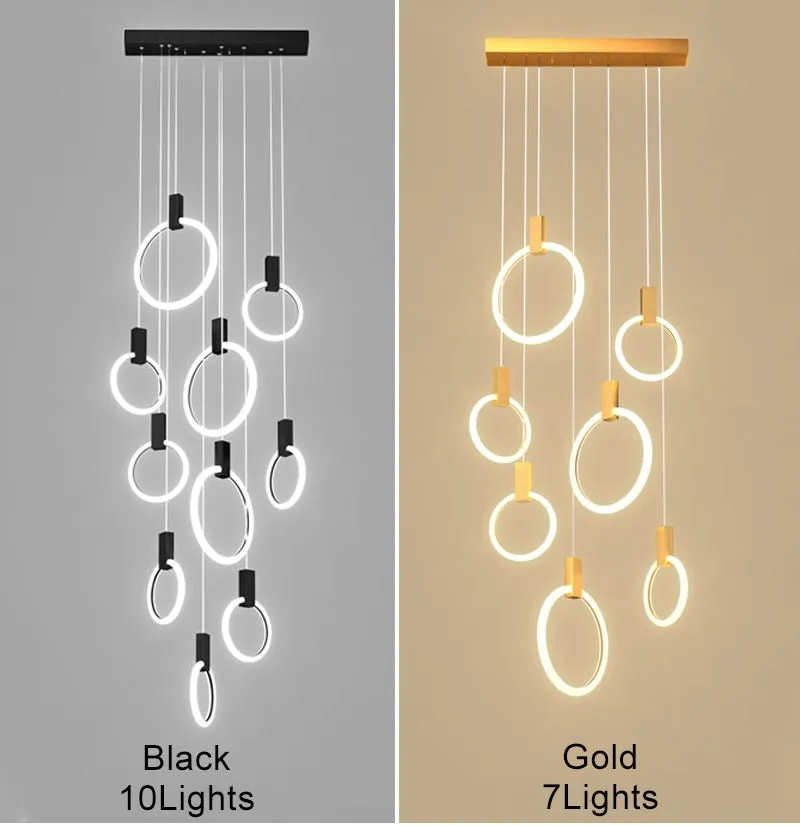 YLK Omishi - Rounded base Luxury modern acrylic chandelier for staircase large
