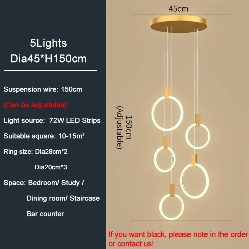 YLK Omishi - Rounded base Luxury modern acrylic chandelier for staircase large